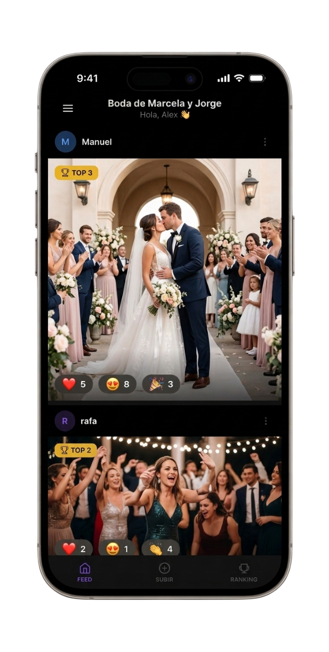 Boda de Marcela y Jorge — feed compartido